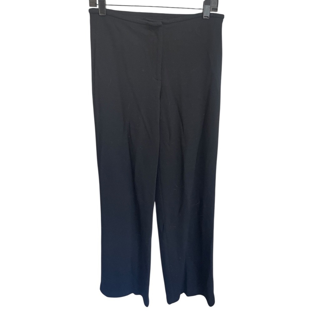 Eileen Fisher Black Wide Leg Pants Size S Made in USA Italian Fabric
